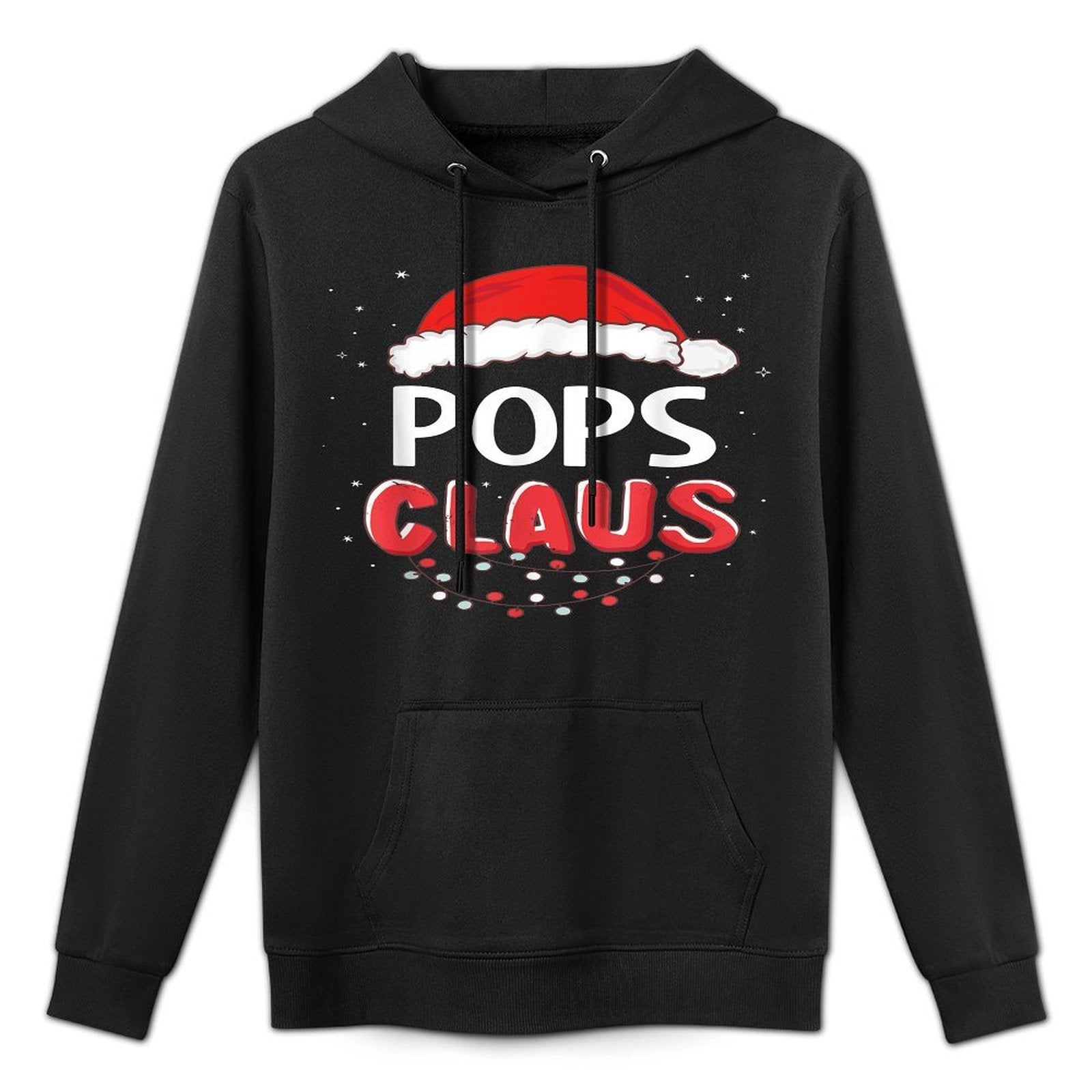 Pops Santa Claus Christmas Matching Costume Kangaroo Pocket Hoodie