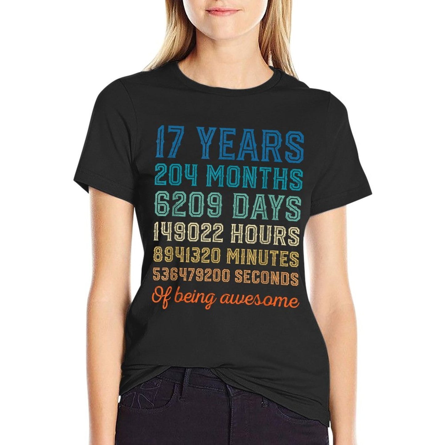 17 Years Of Being Awesome Vintage 17 Years Old 17th Birthday  Heathered Texture T-Shirt