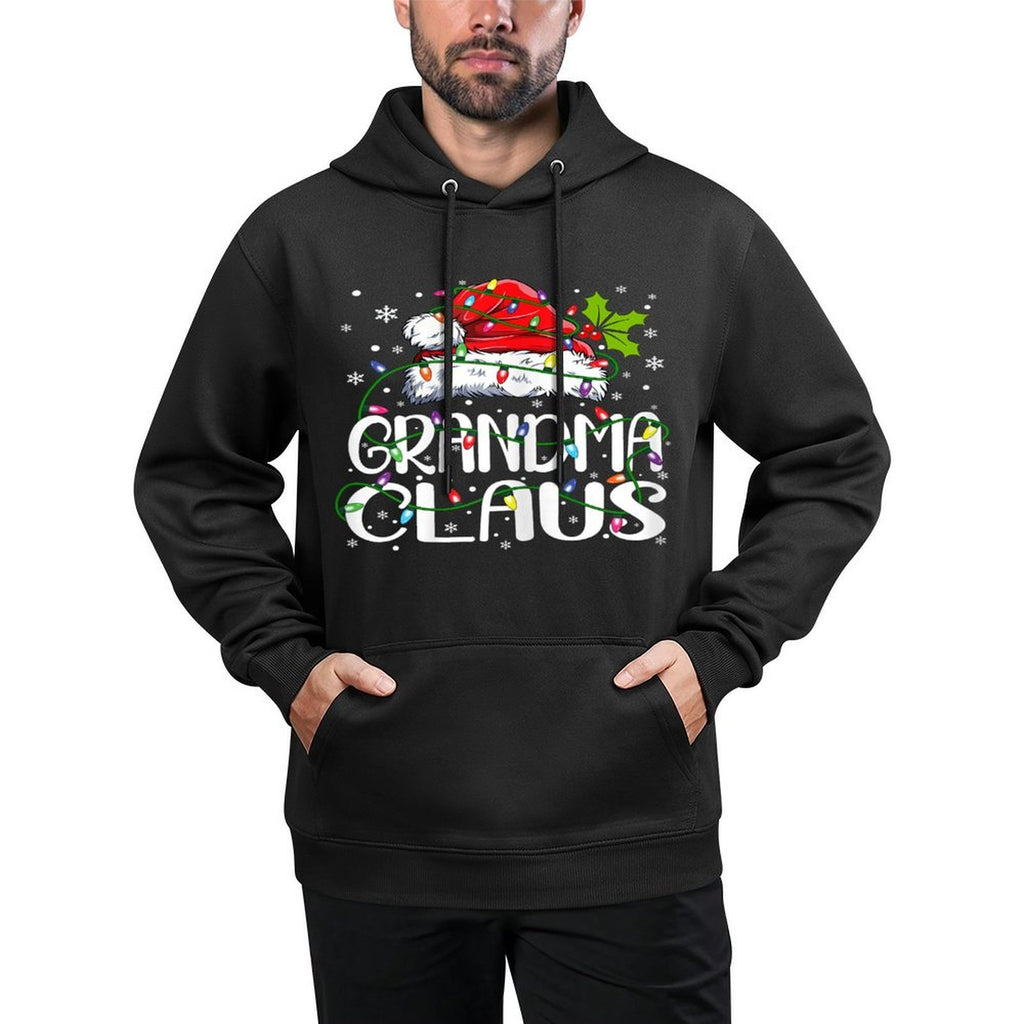 Grandma Claus Christmas Lights Pajama Family Matching Versatile Streetwear Hoodie