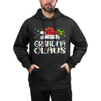 Grandma Claus Christmas Lights Pajama Family Matching Versatile Streetwear Hoodie