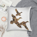 Camo Ducks Flying Soft Skin-Friendly Throw Pillow