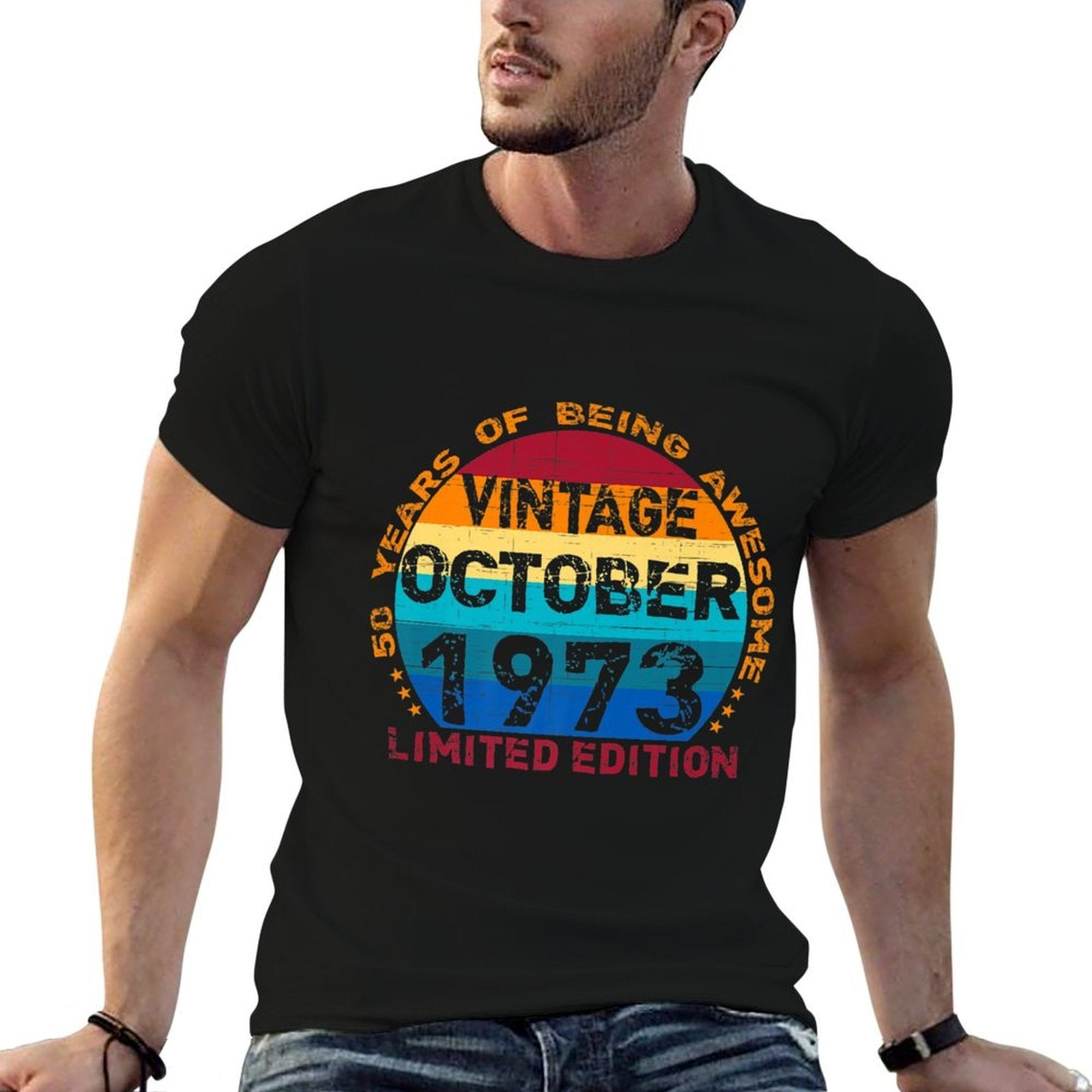 50 Years Old Vintage October 1973 Distressed 50th Birthday Premium  Quick-drying T-Shirt