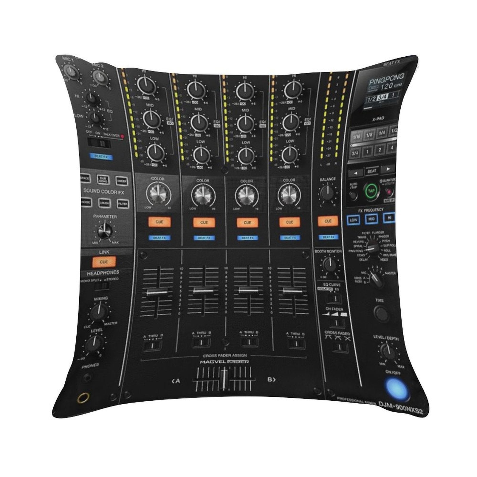 DJ Mixer NXS2 Soft Reinforced Edging Throw Pillow