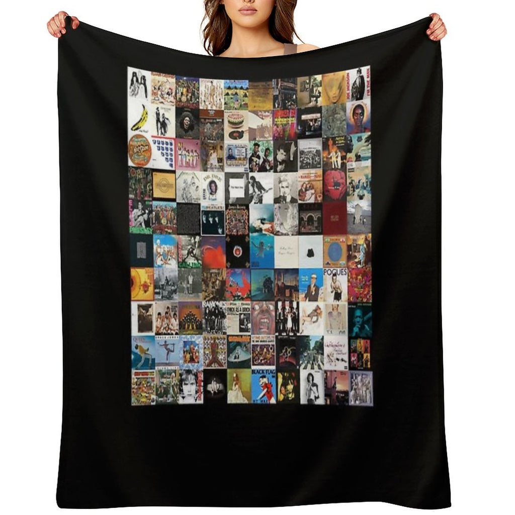 Greatest Album Collage Classic Eco-conscious Throw Blanket