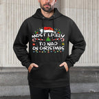 Most Likely To Nap On Christmas Family Christmas Pajamas Easy Care Hoodie