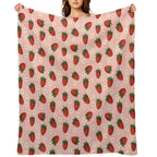 STRAWBERRY AND FLOWER PATTERN  VSCO Lightweight Throw Blanket