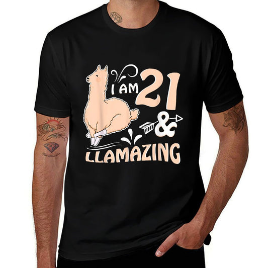 21st Birthday Llama T I'm 21 And Llamazing  Stretchy T-Shirt