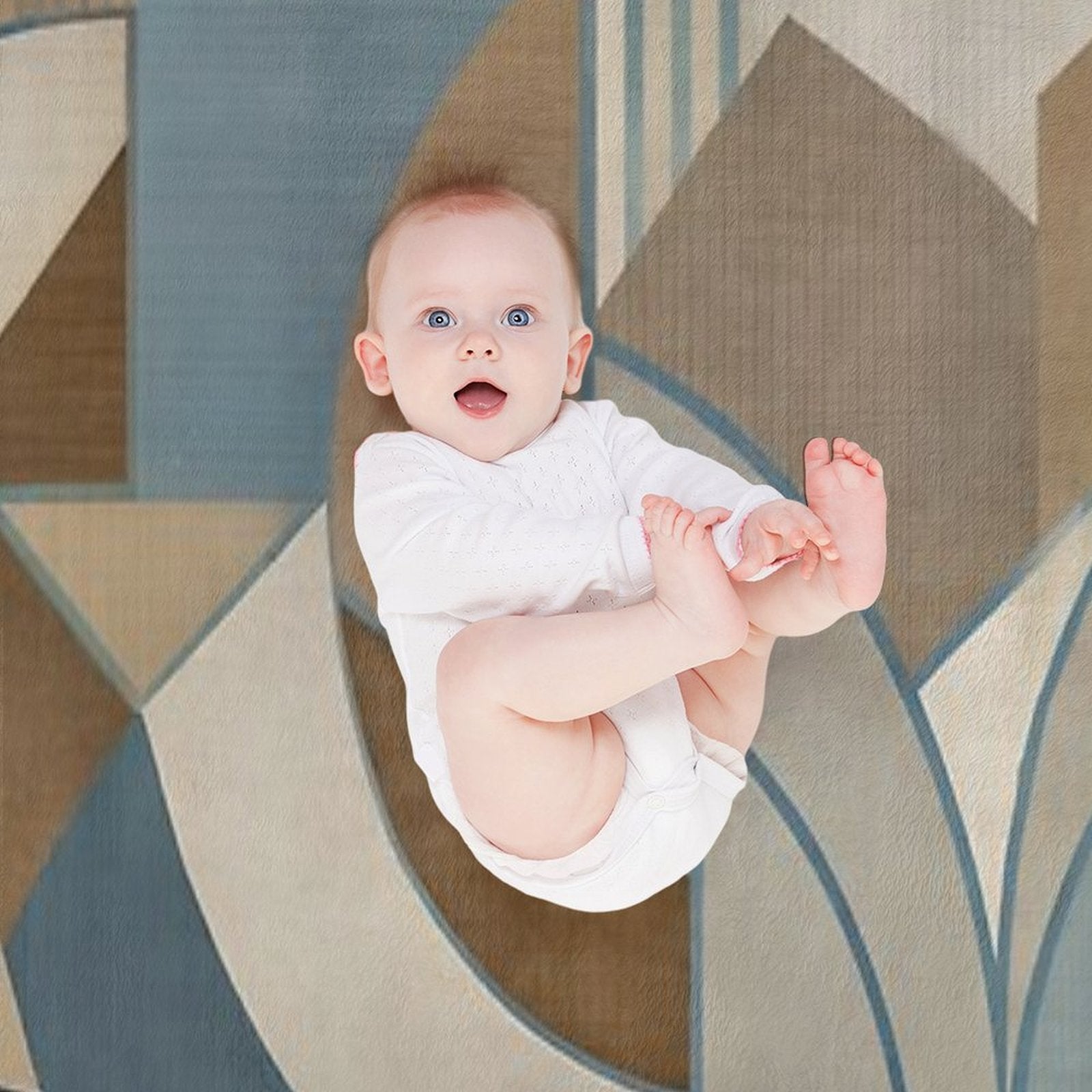 Vibrant Geometric Design Easy Care Throw Blanket