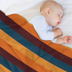 Walnut, Aegean Blue, Honey, Persimmon Orange Exotic Colour Patterns Lightweight Throw Blanket