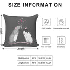 Rat Kisses (White Outline) Soft Washable Throw Pillow
