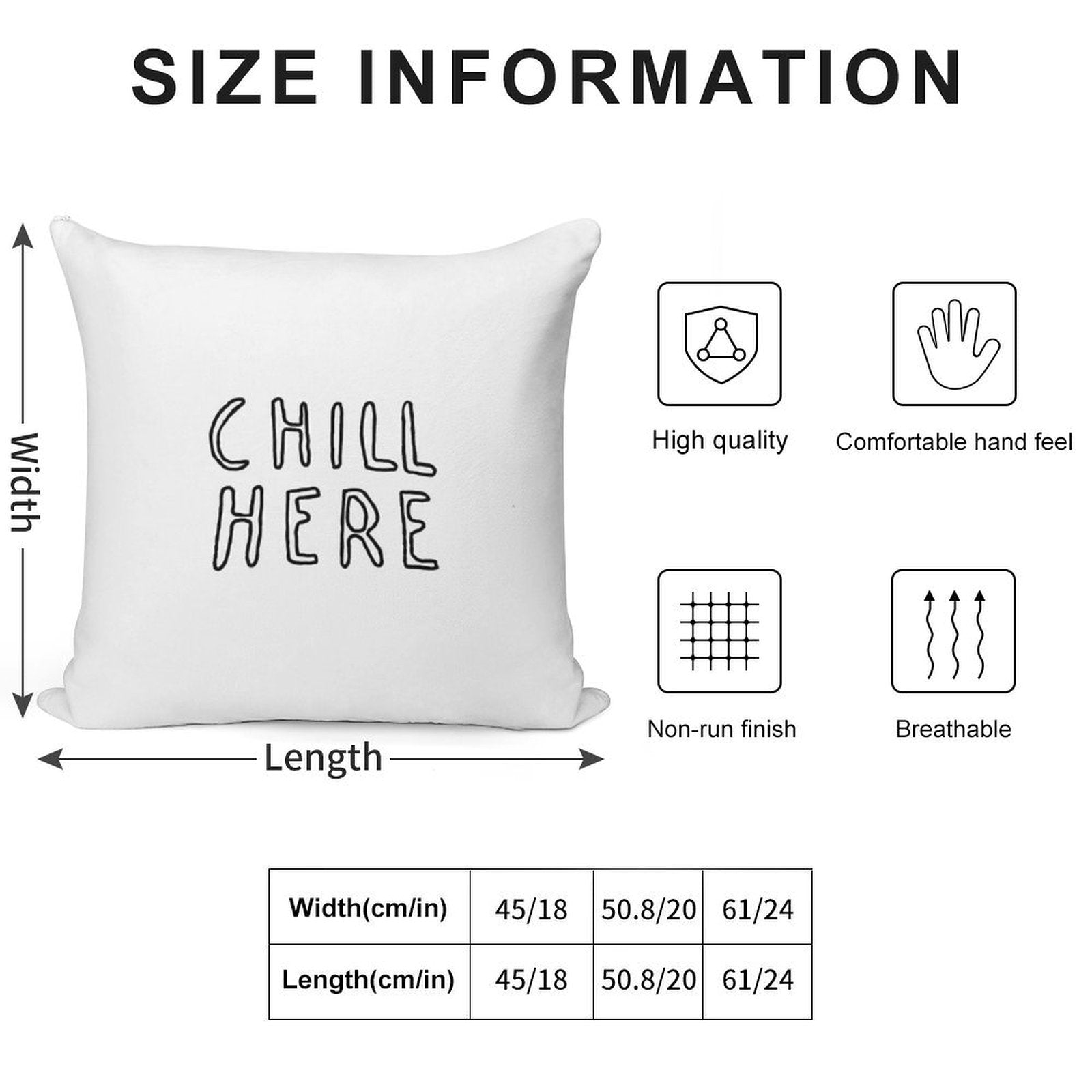 Chill Here Pillow Case Soft Skin-Friendly Throw Pillow