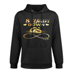 8 Years Down Forever to Go Couple 8th Wedding Anniversary Medium-Weight Fabric Hoodie