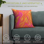 Orange And Pink Swirl Soft Gift Ready Throw Pillow