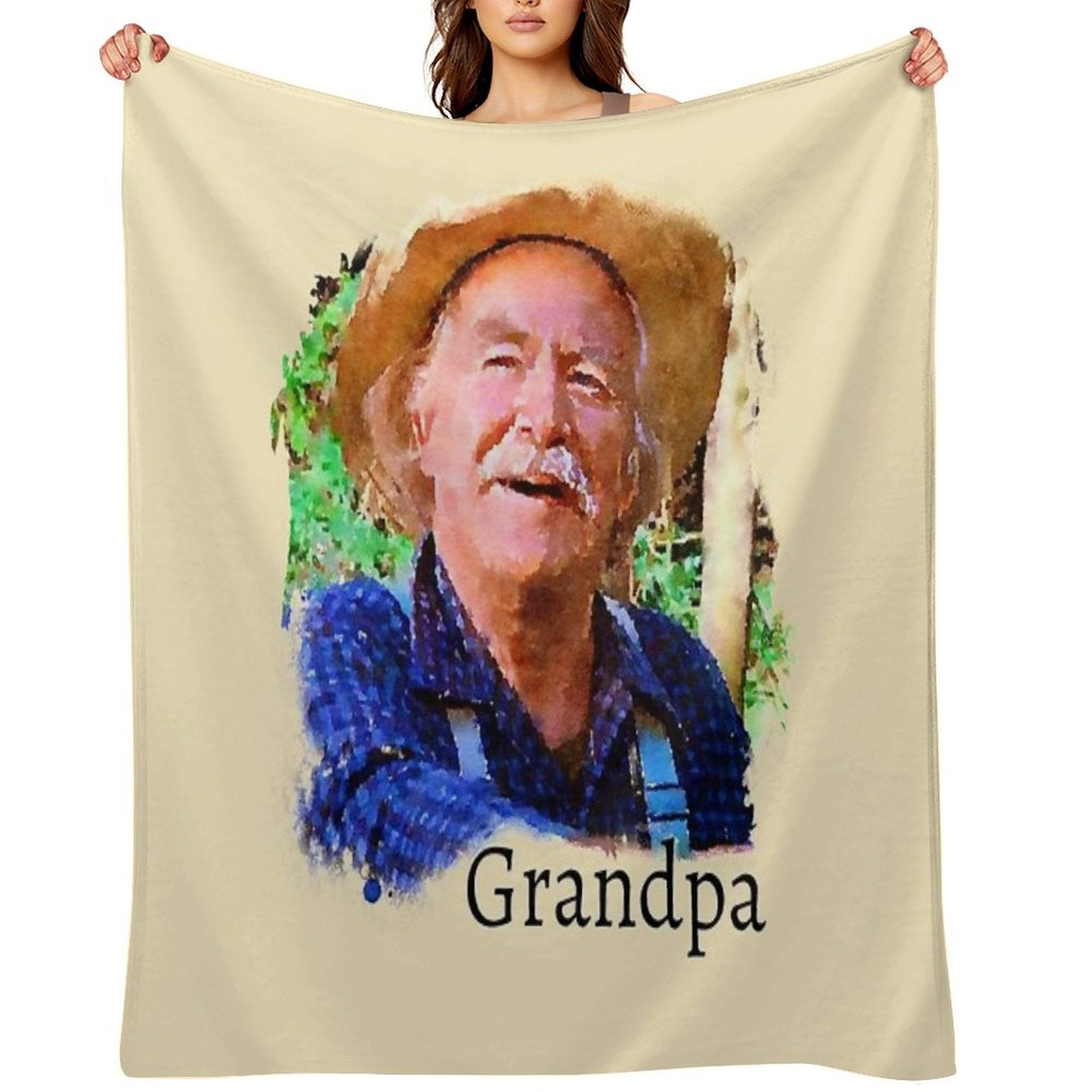 Grandpa The Waltons Plush Throw Blanket