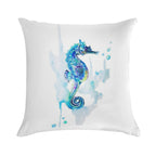 Watercolor Seahorse Soft Durable Construction Throw Pillow