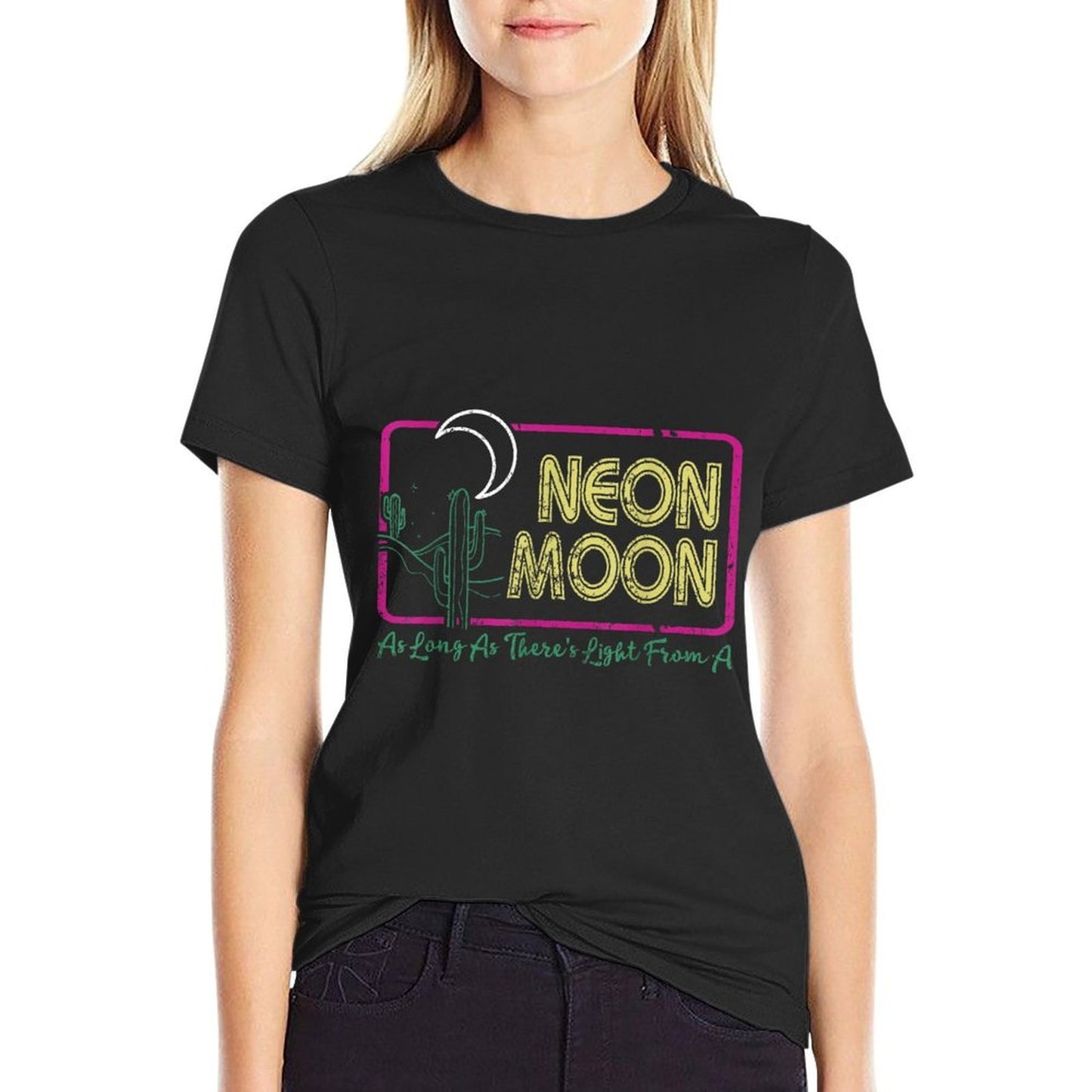 Vintage Retro Neon Moons Funny Lyrics Music 70s Cactus Comfortable T-Shirt