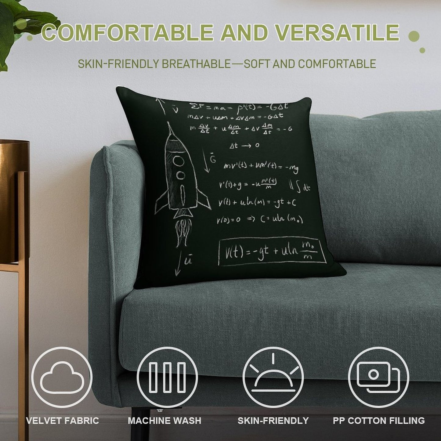 Rocket Science Soft Bedroom Essential Throw Pillow