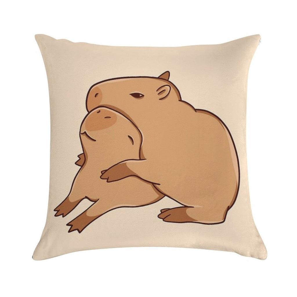 Hugging Capybaras Soft Easy Maintenance Throw Pillow