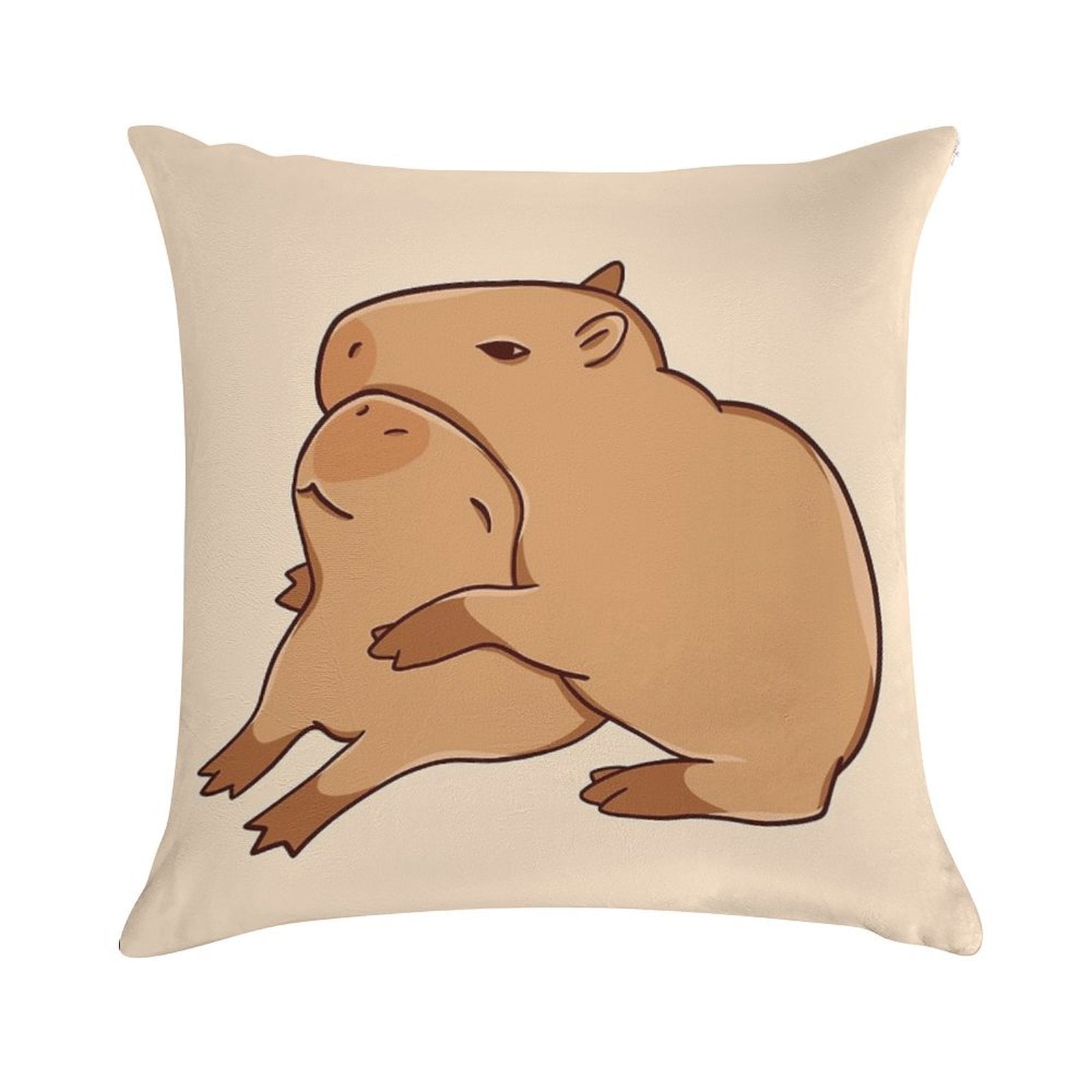 Hugging Capybaras Soft Easy Maintenance Throw Pillow