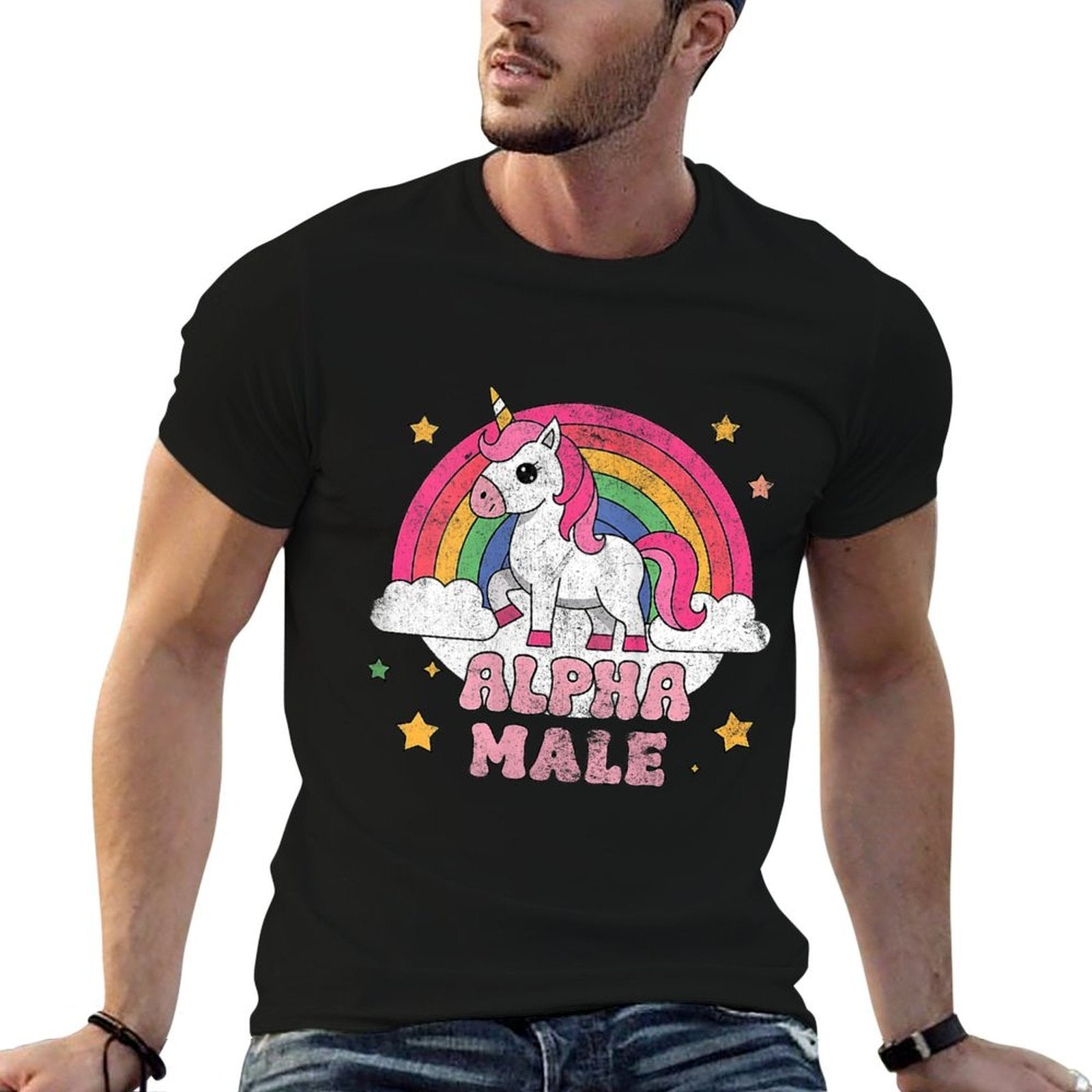 Alpha Male Unicorn  Heathered Texture T-Shirt