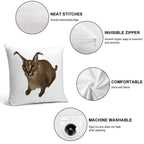 Big Floppa Soft Reinforced Edging Throw Pillow