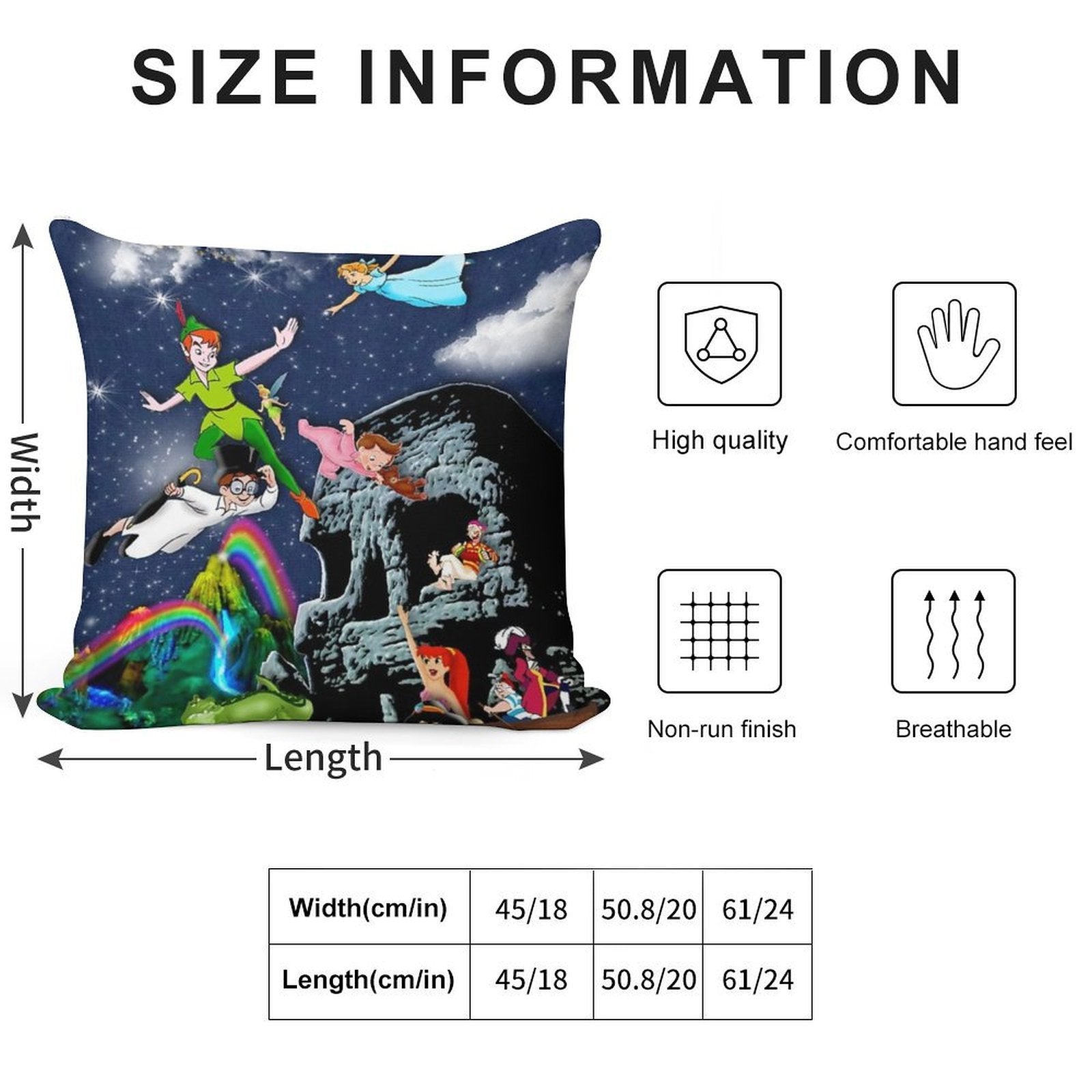 Peter Pan Soft Shrink-Resistant Throw Pillow