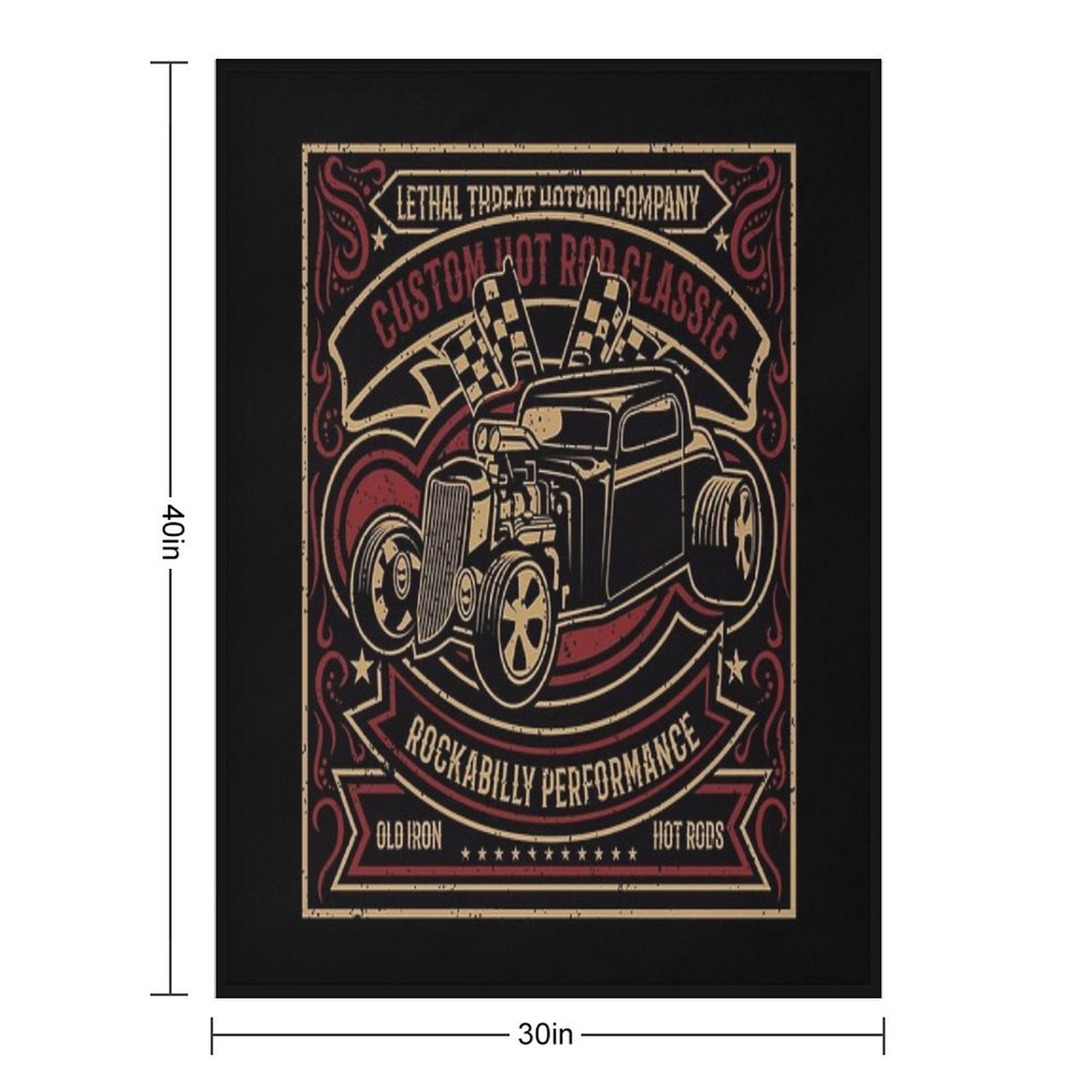 Rockabilly Hot Rod Classic Comfort Throw Blanket