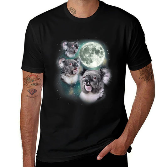 Three Koala Moon  Cute Quirky Meme Howling Wildlife Koala  Slim-fit Cut T-Shirt