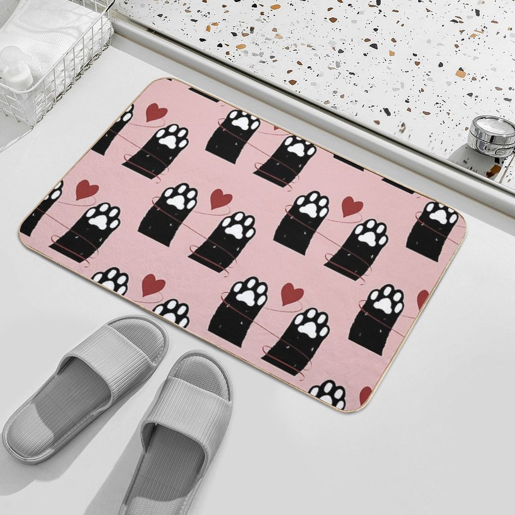 Pattern of Heart Connect  Non-Slip Bath Mat