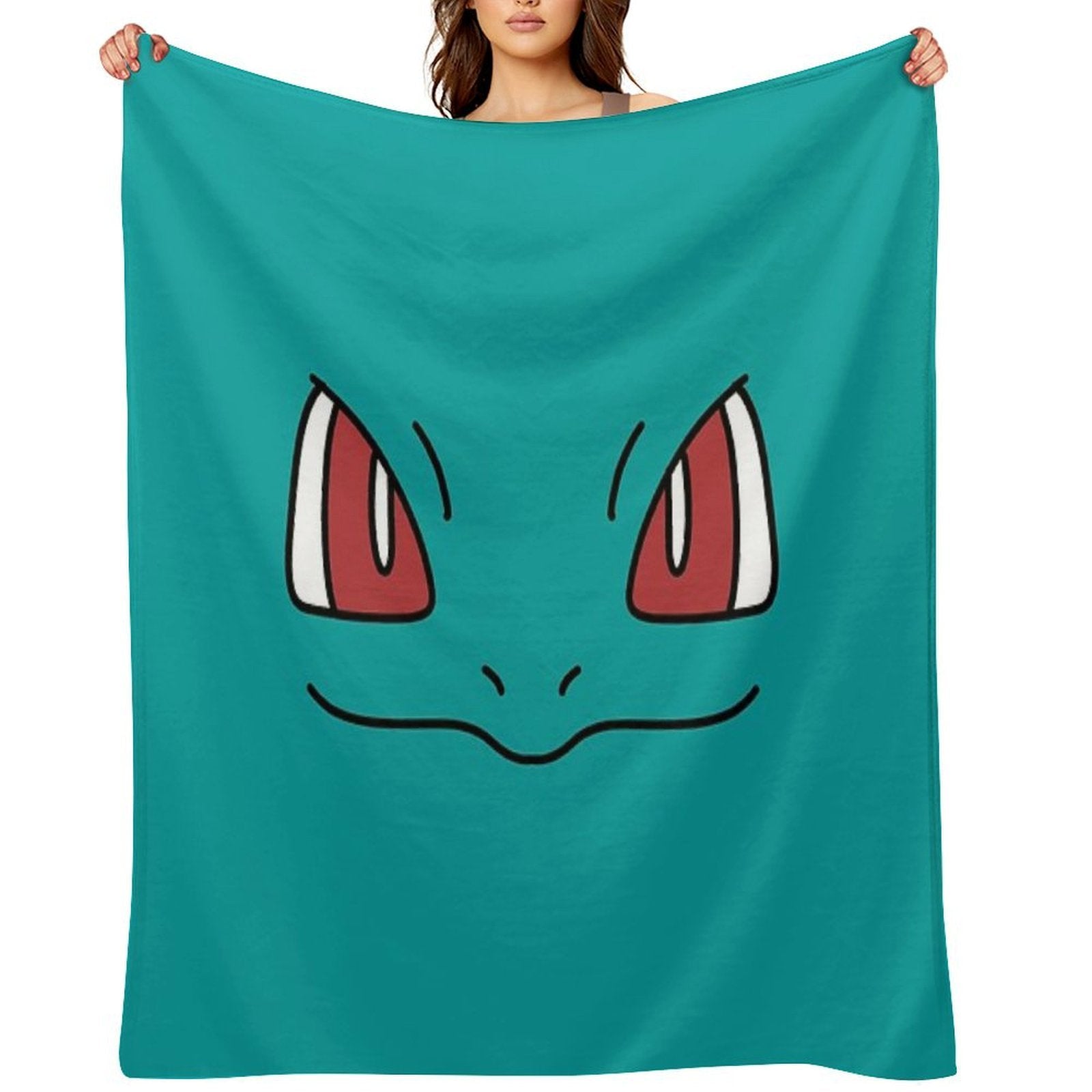 Bulbasaur Face Machine-washable Throw Blanket