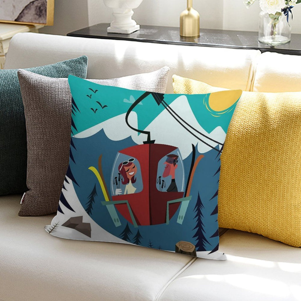 Les Arc Poster Soft Skin-Friendly Throw Pillow