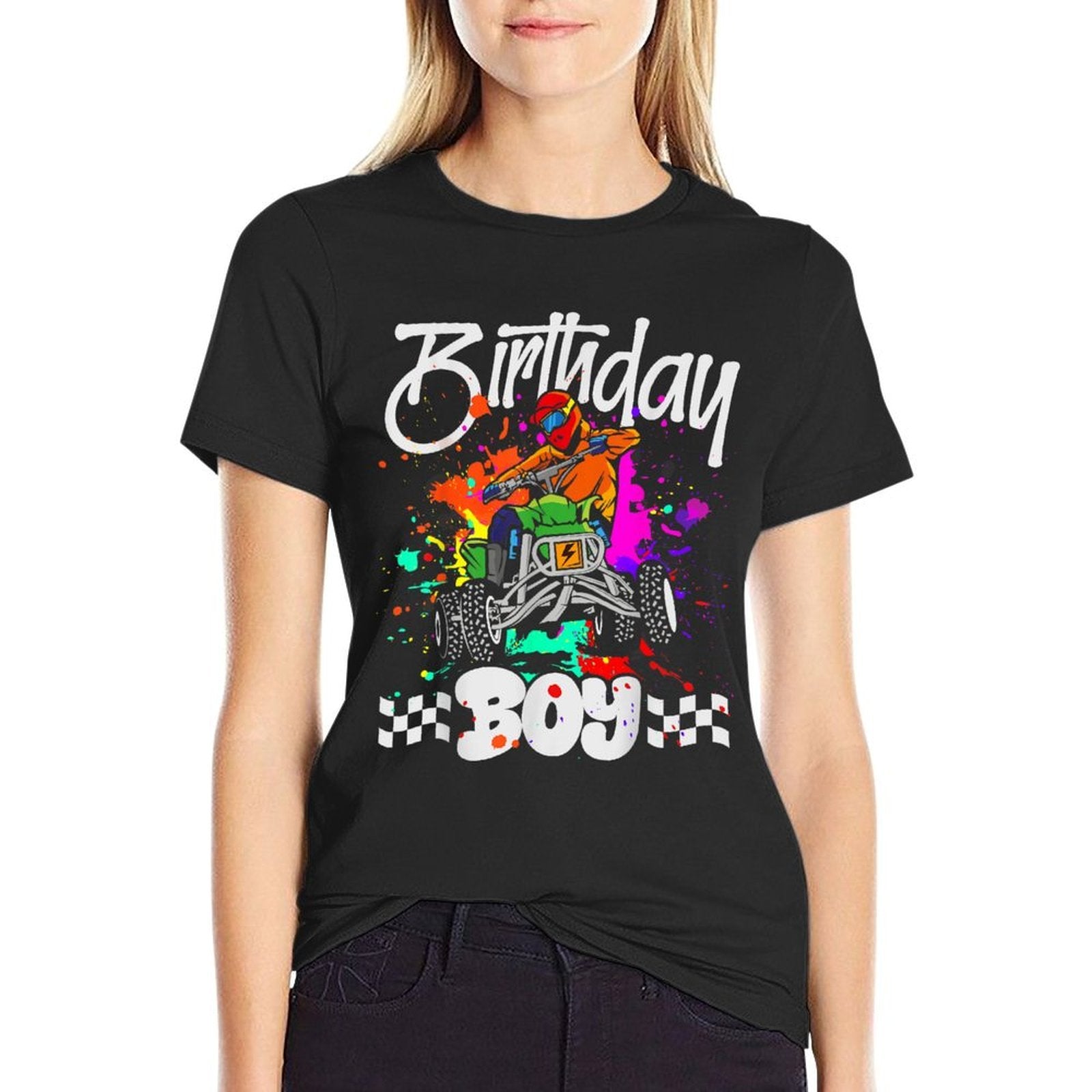 ATV Birthday Kids Boy 4 Wheeler Quad ATV Birthday Party  Cotton T-Shirt