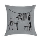 Banksy Zebra Soft Hidden Zipper Throw Pillow