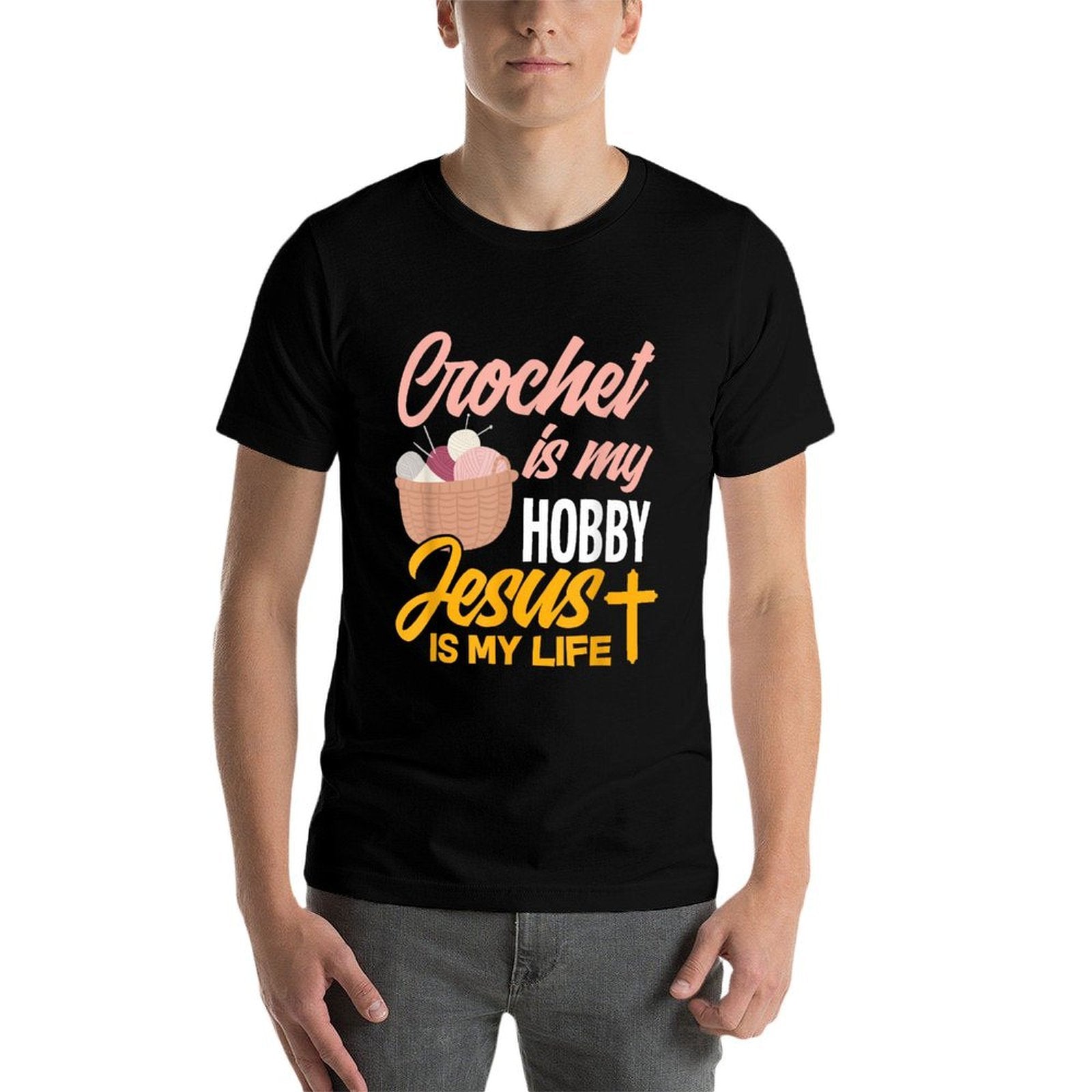 Crochet Is My Hobby Jesus Is My Life - Christian Crocheter  Soft T-Shirt