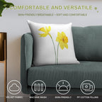 Hand Painted Yellow Daffodils Watercolor Painting Soft Bedroom Essential Throw Pillow