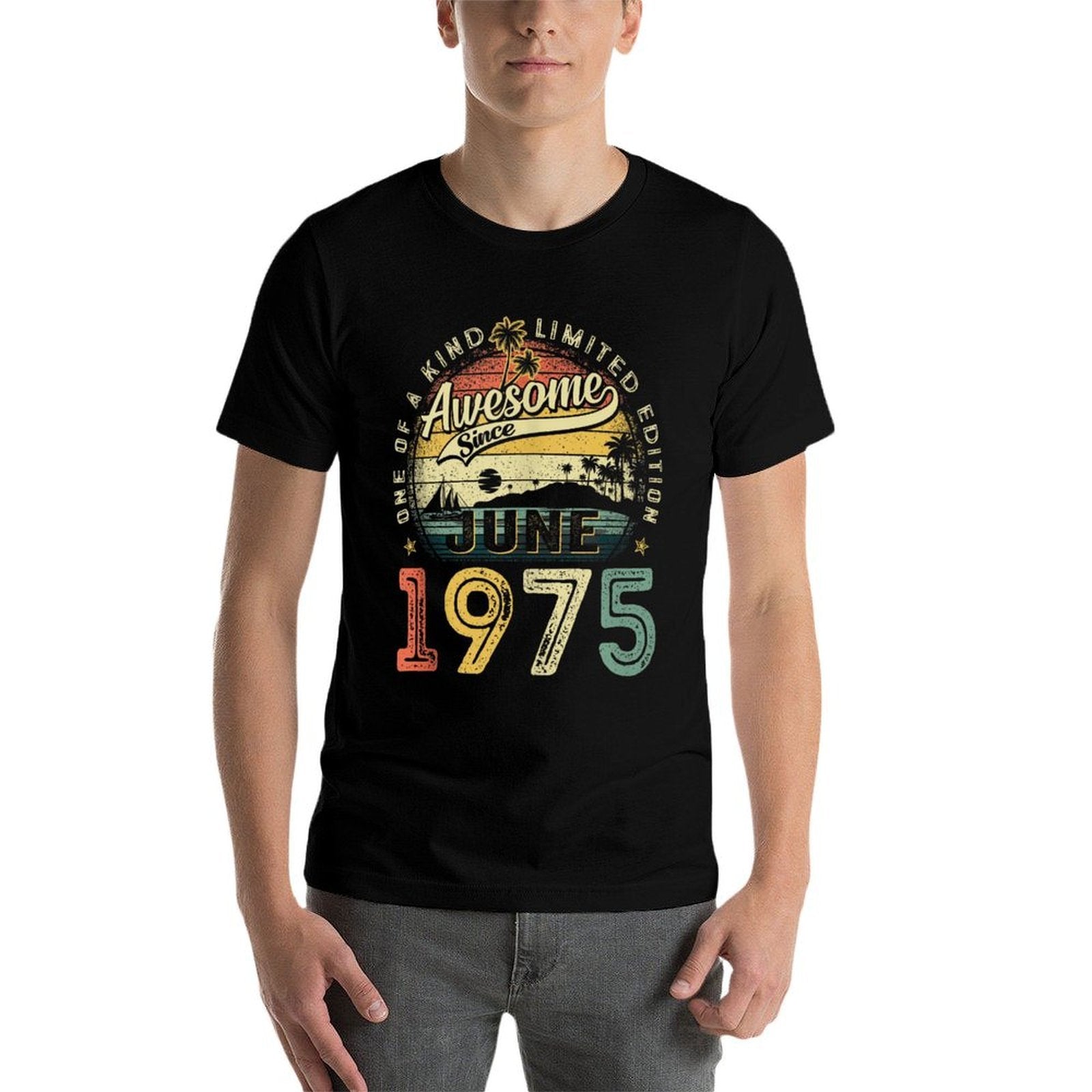 50 Years Old Vintage Made In June 1975 50th Birthday Men Dad  Polyester Blend T-Shirt