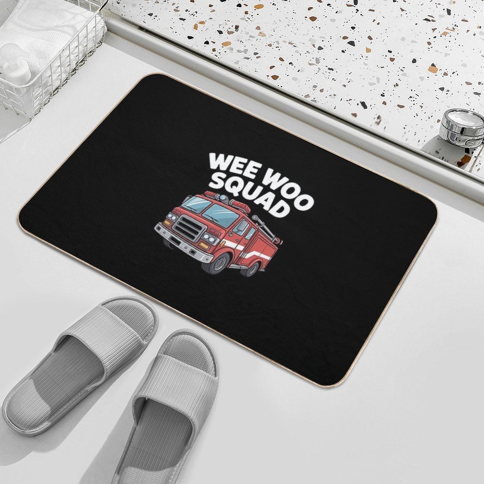 Fire Truck Fireman  High-Traffic Bath Mat