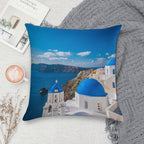 Santorini Greece Soft Anti-Pilling Throw Pillow
