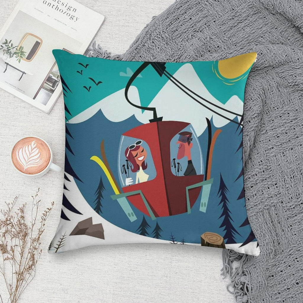 Les Arc Poster Soft Skin-Friendly Throw Pillow