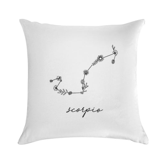 Scorpio Zodiac Wildflower Constellation Soft Washable Throw Pillow