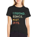 50 Years Old Legend Since May 1975 50th Birthday  Fade-proof Color T-Shirt