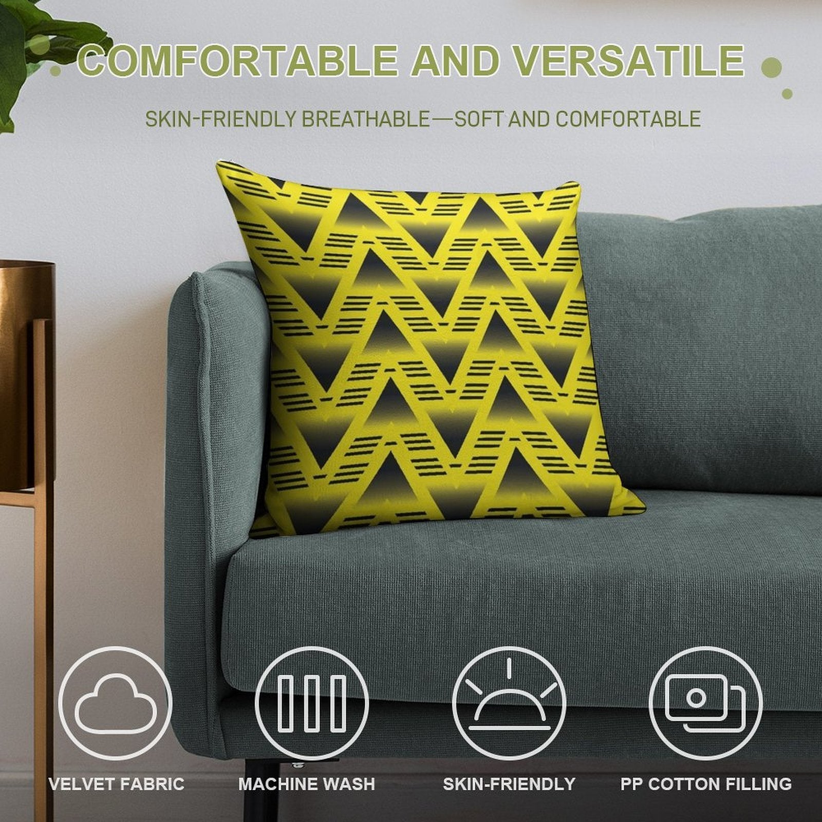 BRUISED BANANA 91ᴬ Soft Durable Construction Throw Pillow