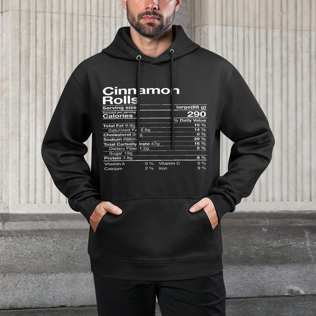 Cinnamon Rolls Nutrition Facts Christmas Thanksgiving Gift Durable Construction Hoodie