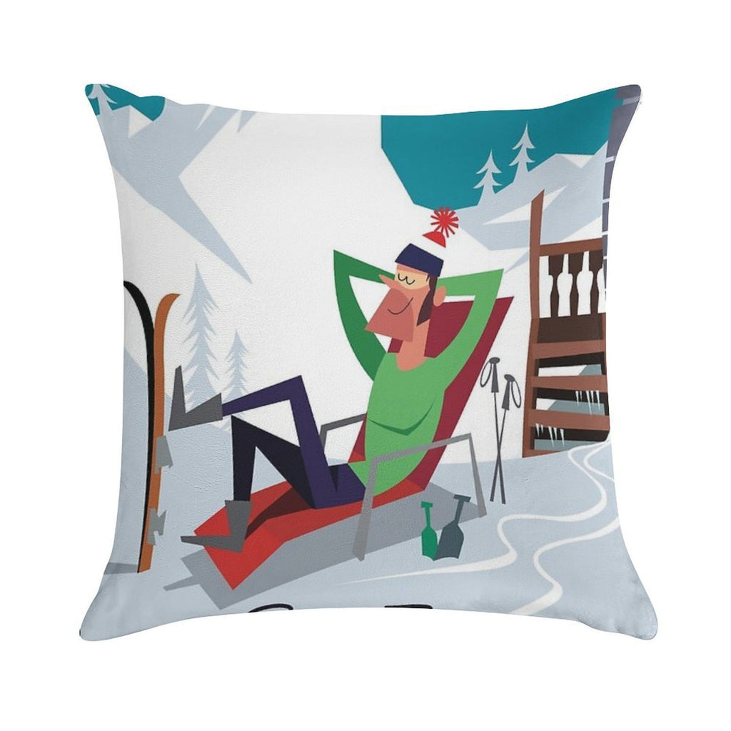 Morzine Ski Poster Soft Washable Throw Pillow