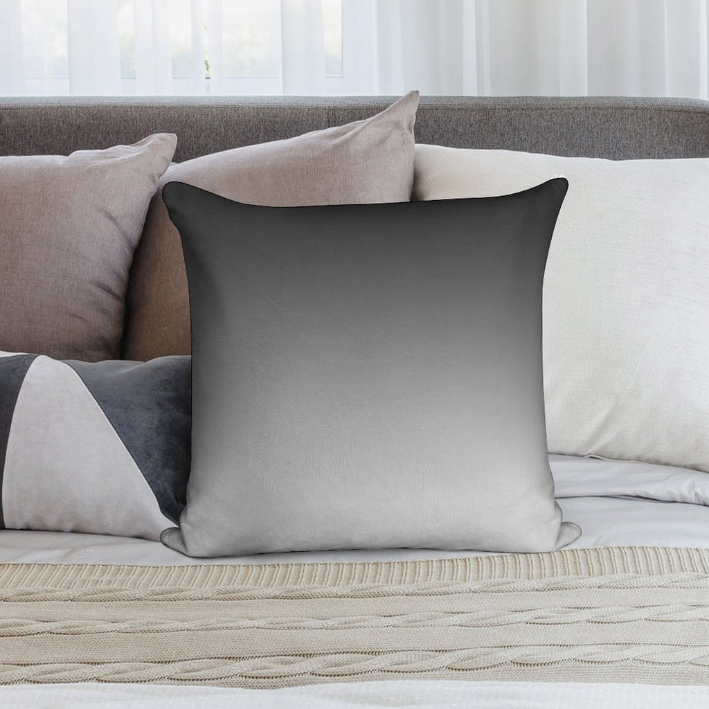 SHADES OF GREY - Minimalist Black to White Gradient Ombre Soft Skin-Friendly Throw Pillow