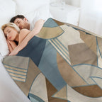 Vibrant Geometric Design Easy Care Throw Blanket