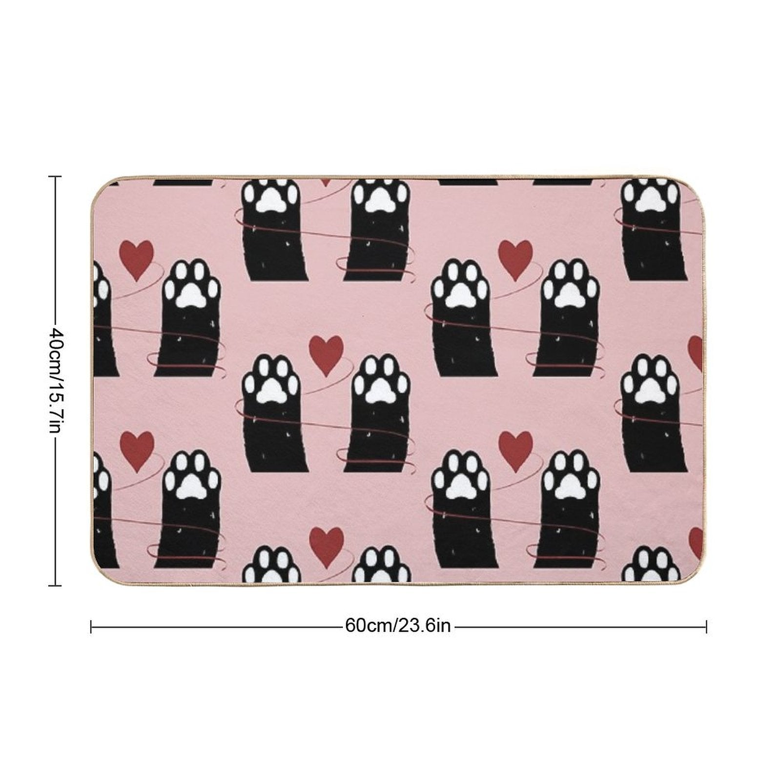 Pattern of Heart Connect  Non-Slip Bath Mat