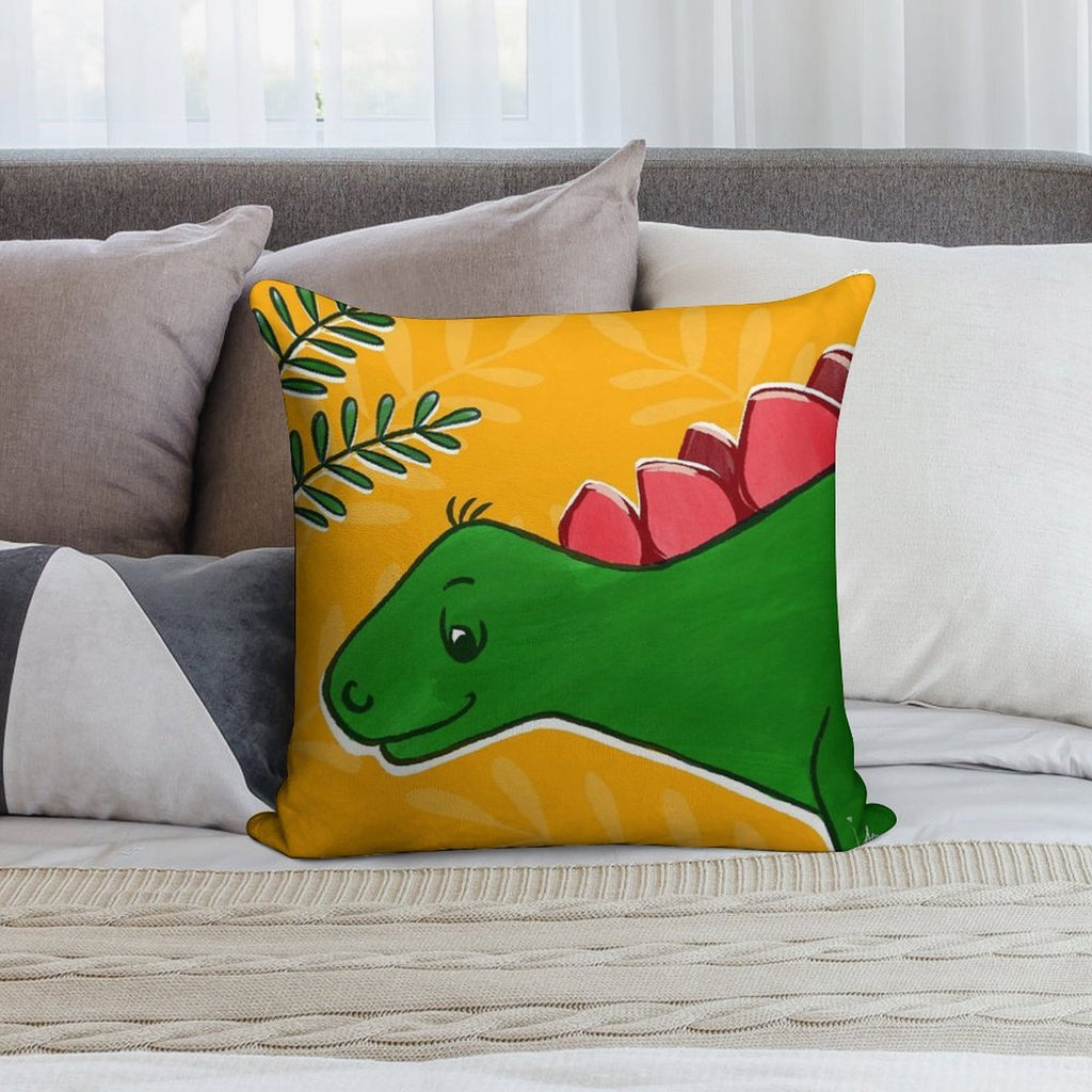 Small Stegosaurus Soft Ultra-Soft Texture Throw Pillow