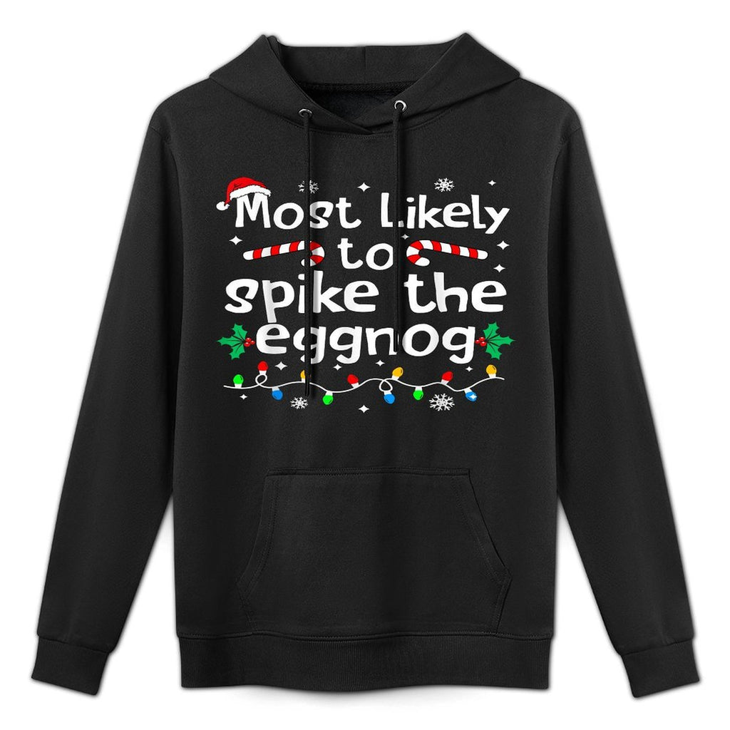 Most Likely to Spike The Eggnog Christmas Matching Family Customizable Surface Hoodie