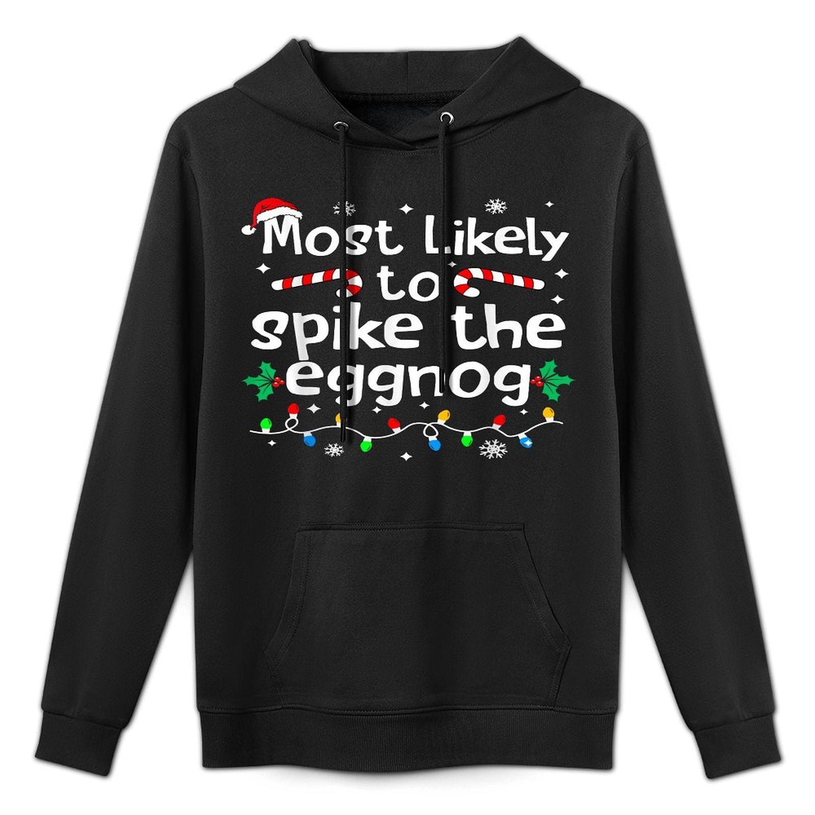 Most Likely to Spike The Eggnog Christmas Matching Family Customizable Surface Hoodie